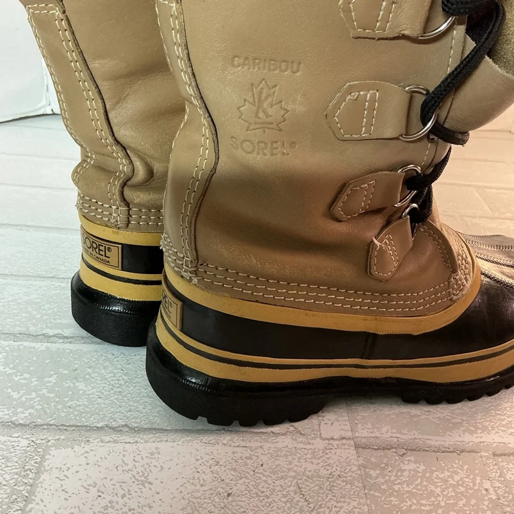 Sorel Men's Black and Tan Snow Boots size 6